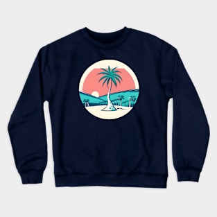 Summer Vibes - Retro Palm Crewneck Sweatshirt